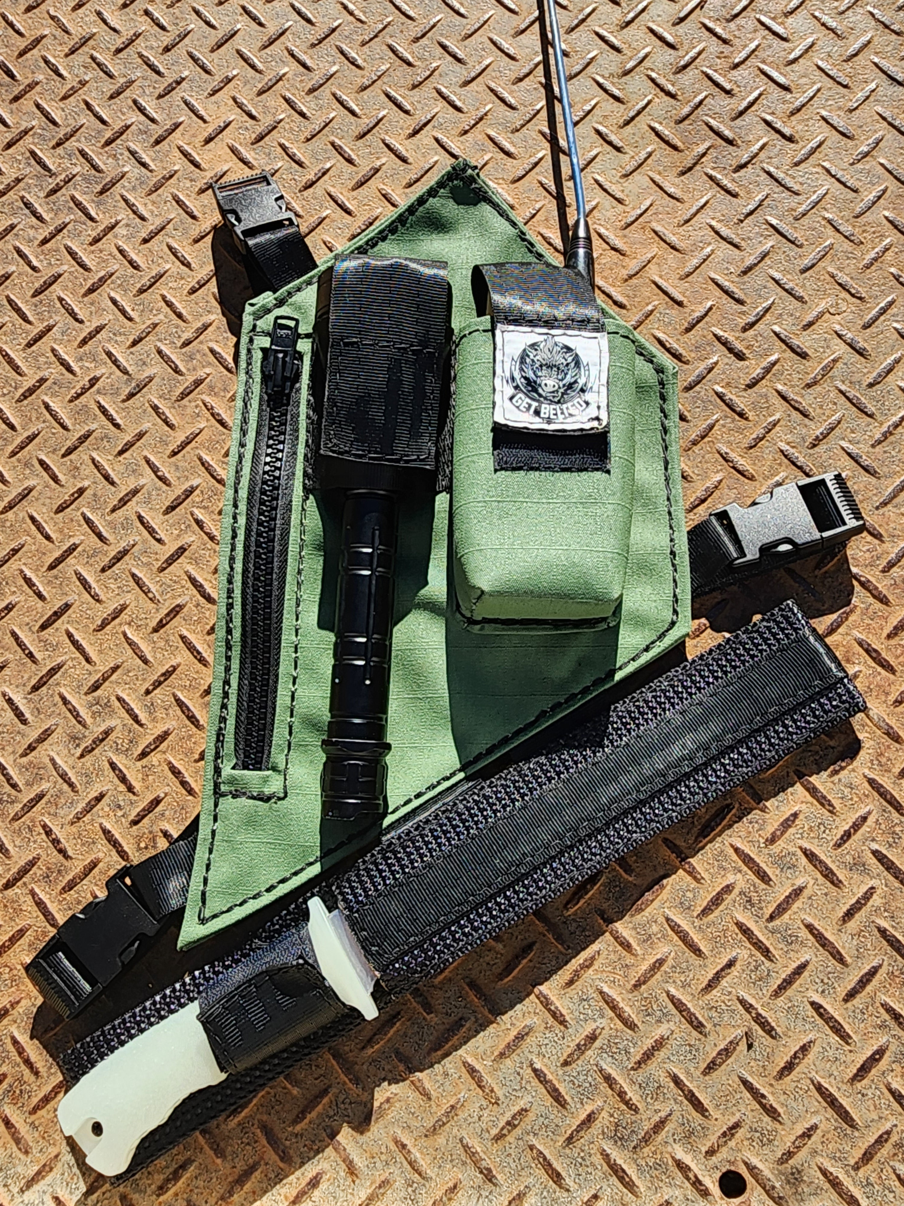 GPS Chest Holster with Torch Pouch & Knife Sheath – Get Belted ...
